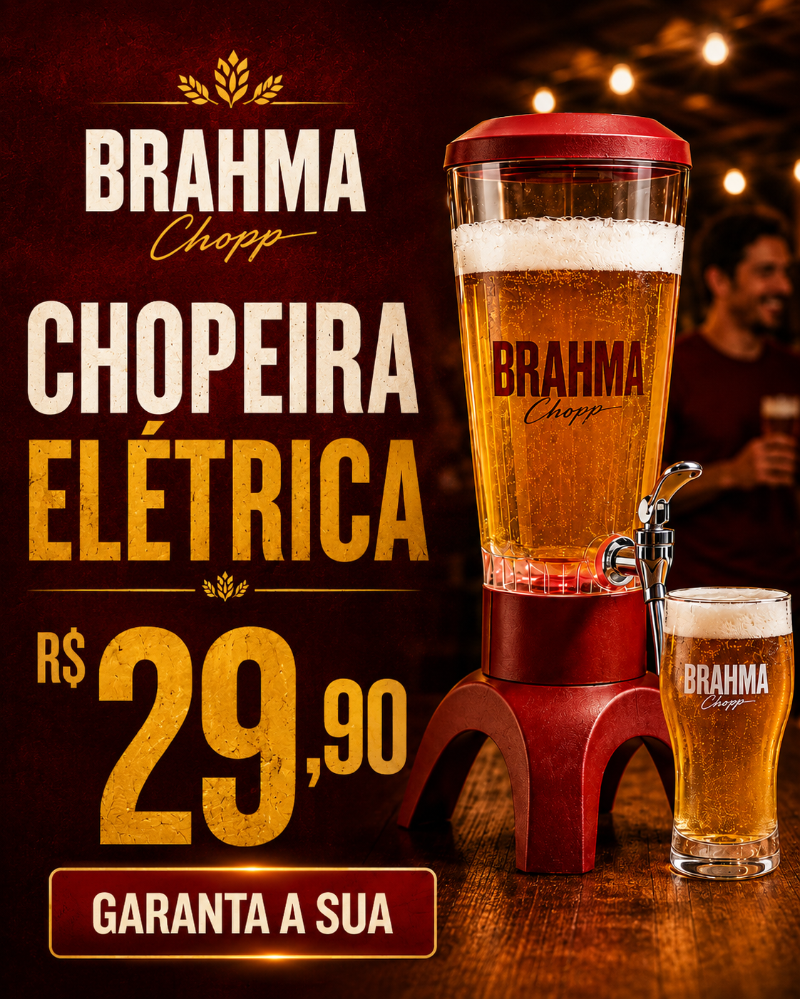 Chopeira Acrilico Torre de cerveja com caixa de som via bluetooth led colorido 3L Festa jantar em familia